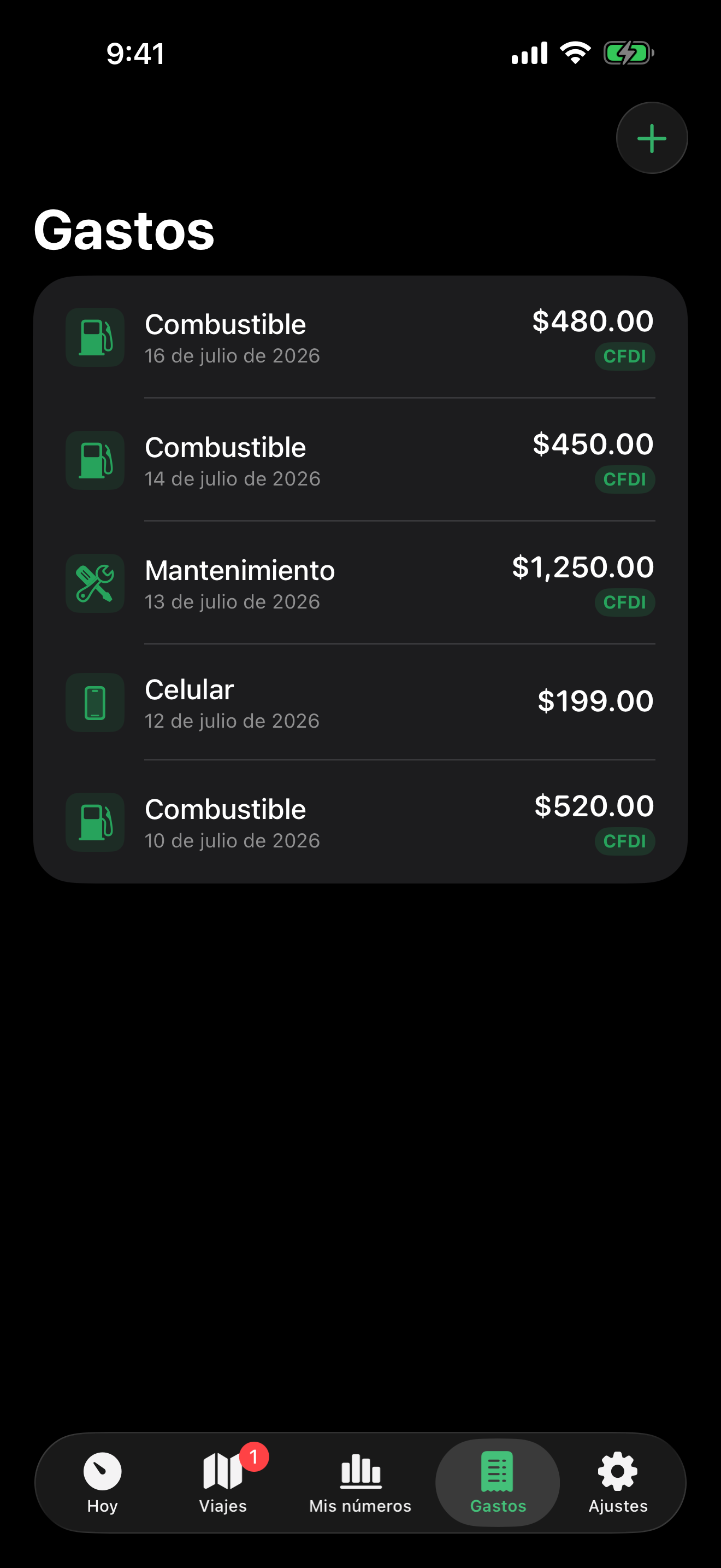 Registro de gastos con CFDI en Gananciar